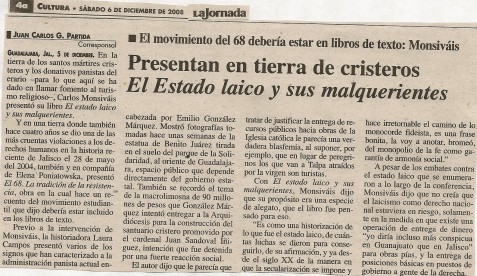 La Jornada, 6 de diciembre de 2008.