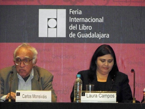En la presentación del libro "El Estado laico y sus malquerientes", del maestro Carlos Monsiváis, el 4 de diciembre de 2008 durante la Feria Internacional del Libro (FIL), de Guadalajara.